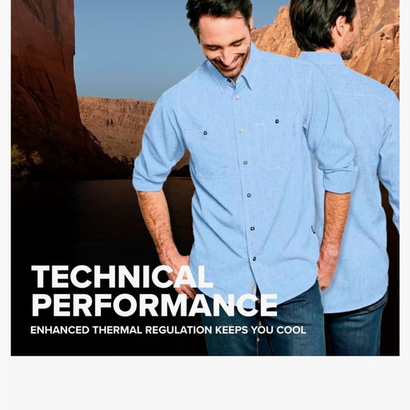 Orvis Tech Chambray Long Sleeve Men's Work Shirt - Picture 6 of 6